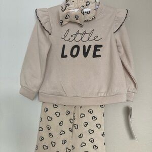 Nicole Miller Girls Matching Set - Cream and Black